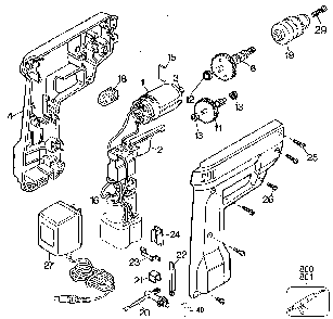 Exploded Diagram A Diagram and Parts List for 9013-25 Type 4 Black and Decker Cordless Drill